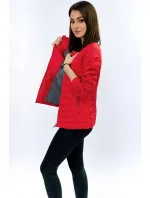 Červená prošívaná bunda s kulatým výstřihem model 16143411 - LHD Červená prošívaná bunda s kulatým výstřihem model 16143411 - LHD