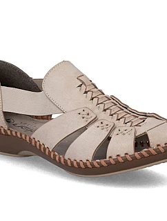 Béžové kožené dámské sandály Rieker M1679-60