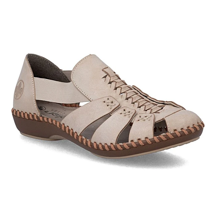 Béžové kožené dámské sandály Rieker M1679-60