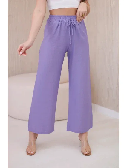 Viskózové kalhoty se širokými nohavicemi fialka Viskózové kalhoty se širokými nohavicemi fialka