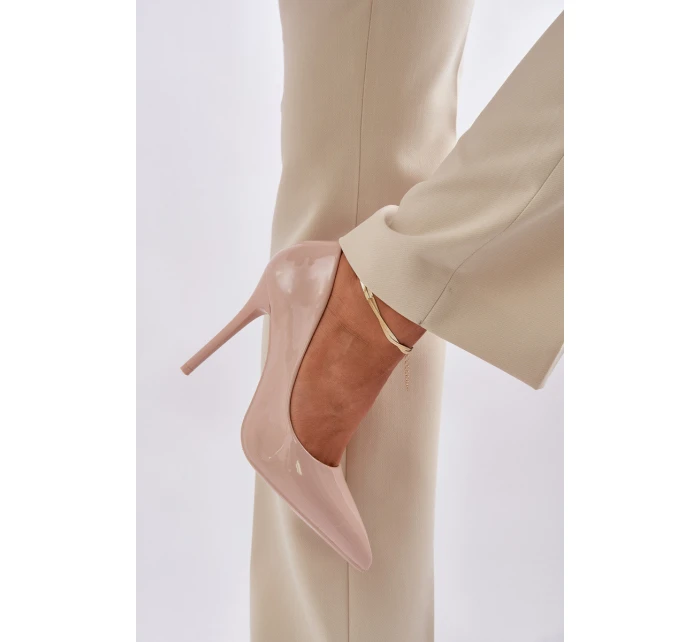 Lakované Lodičky S Špičatými Špičkami Béžové Vizana Lakované Lodičky S Špičatými Špičkami Béžové Vizana