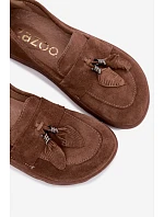Mokasyny Barefoot z přírodního semiše Zazoo 10220 hnědé