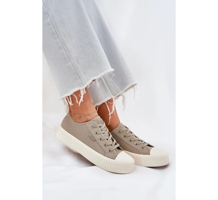 Dámské plátěné tenisky na platformě Big Star – šedé Dámské plátěné tenisky na platformě Big Star – šedé