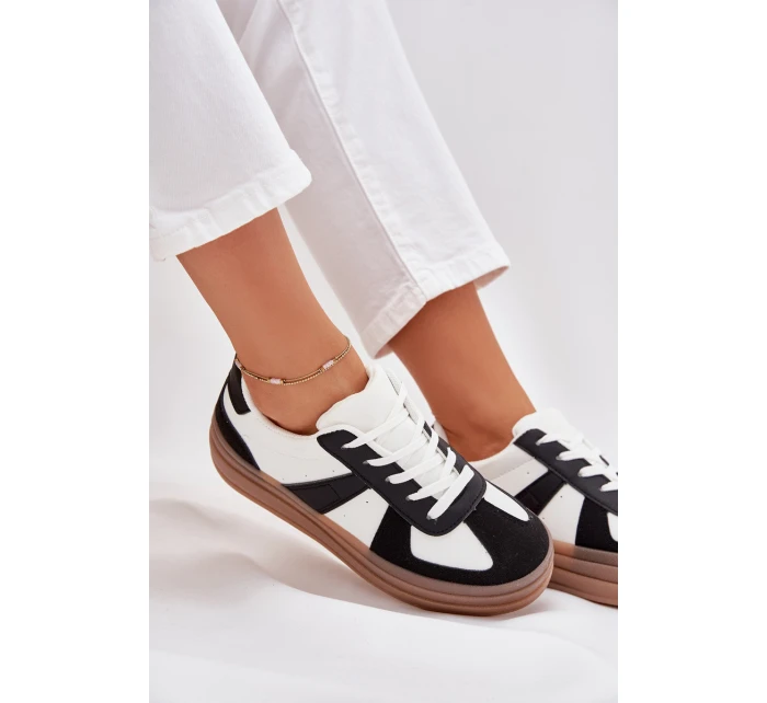 Dámské tenisky na platformě – bílo-černé
