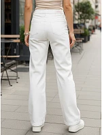 Jeansy damskie wide leg z wysokim stanem białe model 22101983 - FashionStreet