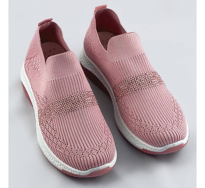 Růžové ažurové dámské boty se zirkony model 17112617 - COLIRES