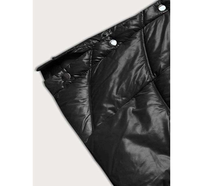 Lehká černá dlouhá dámská bunda (H-203)