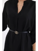 Šaty s delšími zády a pásem černý Šaty s delšími zády a pásem černý