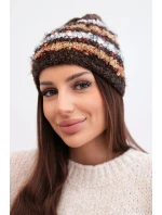 Dámská zimní vlněná čepice s ozdobnými krystalky K399 černá