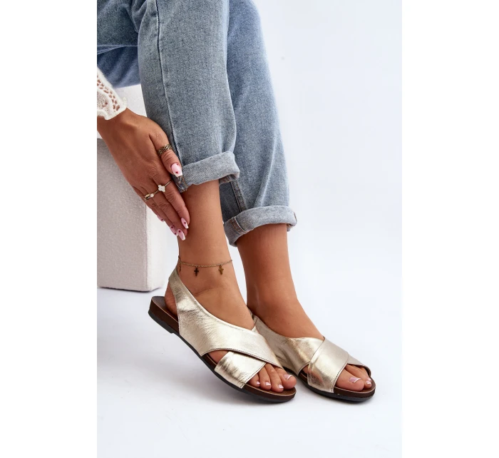 Zazoo 40407 Dámské kožené sandály Zlaté