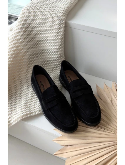 Dámské mokasiny z eko semiše černé Renelia Dámské mokasiny z eko semiše černé Renelia