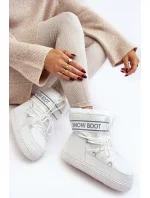 Dámské bílé boty do sněhu se zavazováním model 20039028 - Kesi Dámské bílé boty do sněhu se zavazováním model 20039028 - Kesi