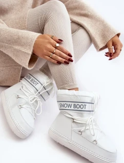 Dámské bílé boty do sněhu se zavazováním model 20039028 - Kesi