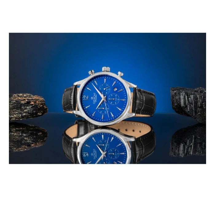 Pánské hodinky Giewont Chronograph Sapphire Black and Blue GW6310-A3