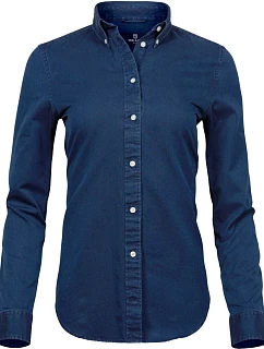 Tee Jays TJ 4003 Denim keprová halenka s dlouhým rukávem 18.4003 indigo blue