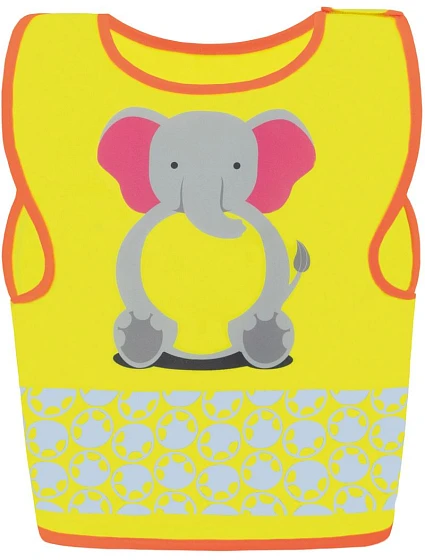 Korntex FUN Dětská bezpečnostní vesta 76.FUNY hi vis yellow/elephant Korntex FUN Dětská bezpečnostní vesta 76.FUNY hi vis yellow/elephant