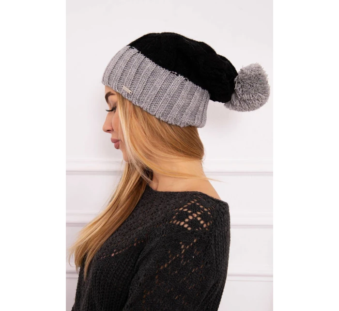 Paris fleecová čepice K212 černá+šedá