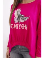 Dámská halenka s model 21140330 a nápisem Canyon fuchsie - K-Fashion Dámská halenka s model 21140330 a nápisem Canyon fuchsie - K-Fashion