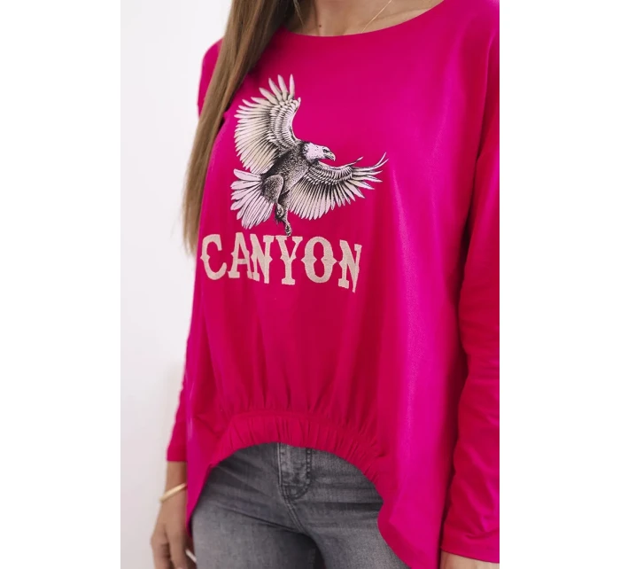 Dámská halenka s model 21140330 a nápisem Canyon fuchsie - K-Fashion Dámská halenka s model 21140330 a nápisem Canyon fuchsie - K-Fashion