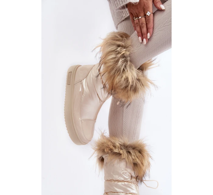 Dámské Sněhule S Kožíškem Béžové Big Star MM274380