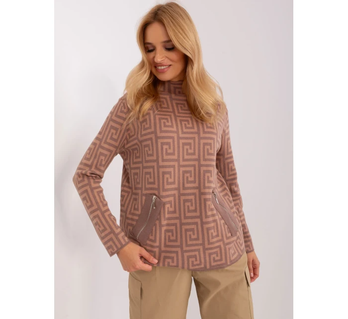 Sweter AT SW model 18955182 brązowy - FPrice Sweter AT SW model 18955182 brązowy - FPrice