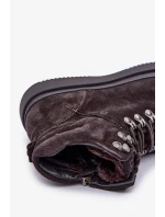 Semišové pánské zateplené trapery Big Star OO174189 hnědé Semišové pánské zateplené trapery Big Star OO174189 hnědé