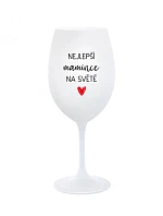 NEJLEPŠÍ MAMINCE NA SVĚTĚ - bílá sklenice na víno 350 ml