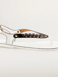 Fantastické bílo-černé gumové sandály