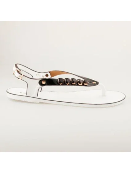 Fantastické bílo-černé gumové sandály Fantastické bílo-černé gumové sandály