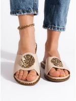 Pohodlné dámské hnědé nazouváky bez podpatku Pohodlné dámské hnědé nazouváky bez podpatku