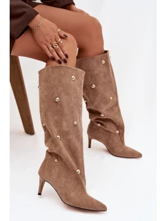 Kozačky na podpatku model 221149 Step in style