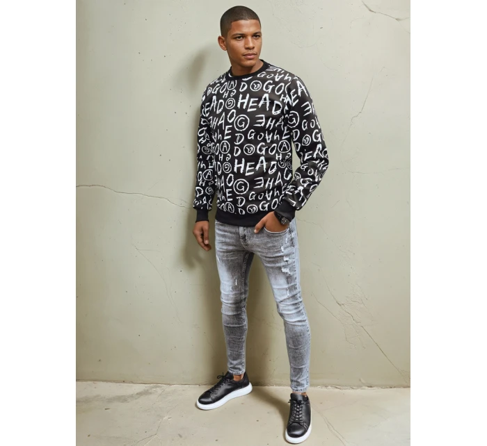 Pánská mikina bez kapuce černá FashionStreet BX5742