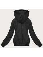 Černá tenká dámská rozepínací mikina s kapucí (W08-3)