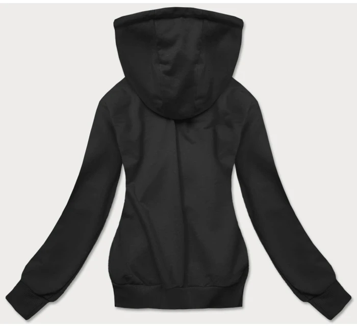 Černá tenká dámská rozepínací mikina s kapucí (W08-3)