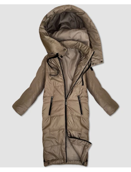 Béžová dlouhá lehce zeteplená dámská bunda S'West (B8509-12)