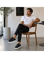 Pánské sportovní polobotky z eko kůže černé model 22060644 - Big Star