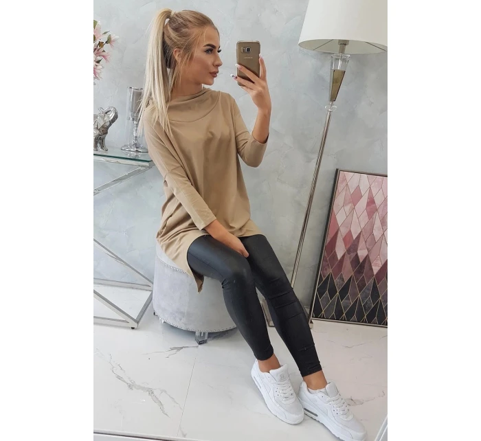 Mikina s potiskem model 21755692 camel - K-Fashion