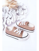 Dětské Brokátové Tenisky Růžové Zlato Bling-Bling Dětské Brokátové Tenisky Růžové Zlato Bling-Bling