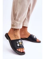 Dámské sandály s kamínky model 21619169 Černá - S.Barski