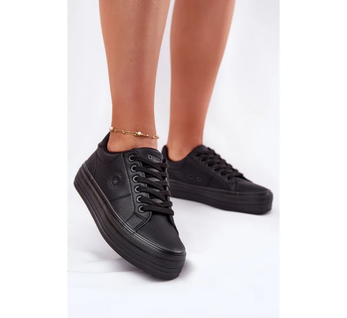 Kožené Tenisky Dámské Na Platformě Big Star Černé model 21693041 - Big Star Shoes Kožené Tenisky Dámské Na Platformě Big Star Černé model 21693041 - Big Star Shoes