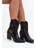 Dámské Kožené Na Podpatku Černé model 21747852 - Boto Dámské Kožené Na Podpatku Černé model 21747852 - Boto