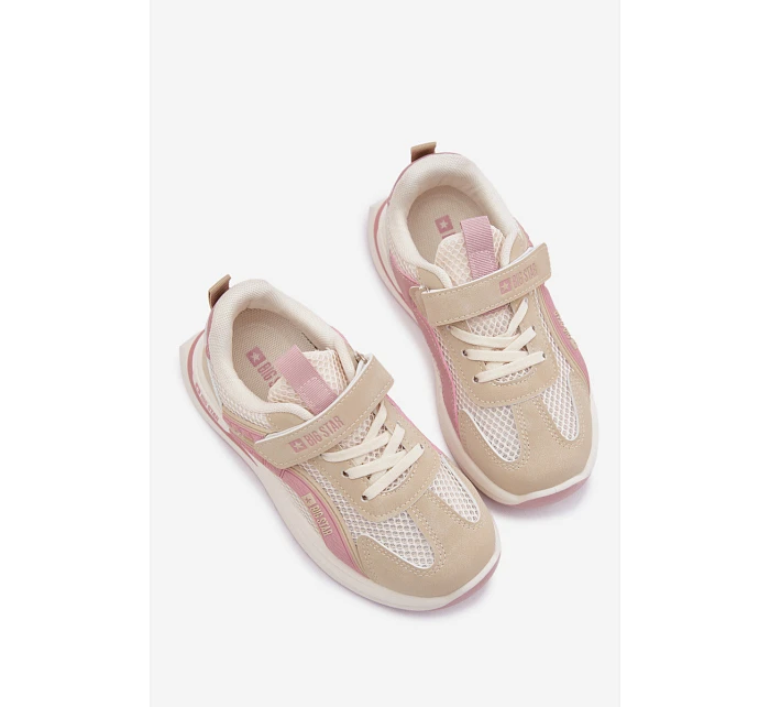 Dětské sportovní boty Big Star TT374151 HI-POLY SYSTEM Béžovo-růžové