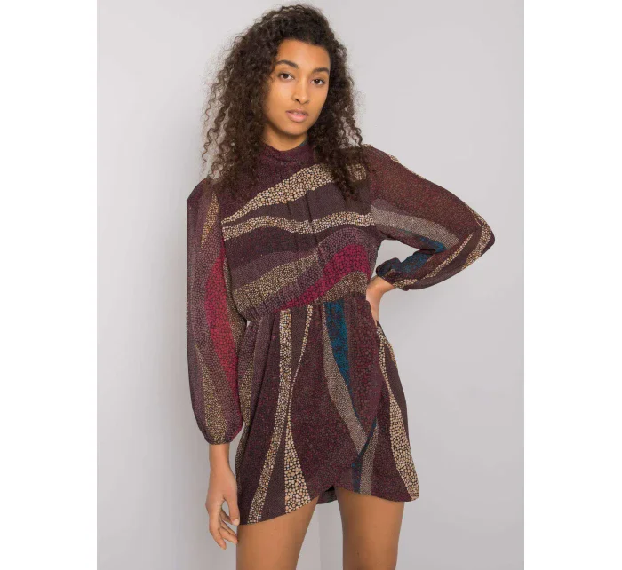 Šaty DHJ SK 15265.90 tmavě hnědá