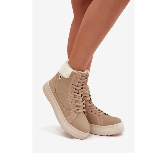 Dámské zimní boty s kožíškem Lee Cooper – béžové