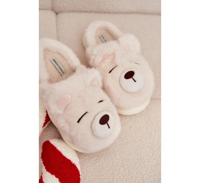 Dámské chlupaté papuče s motivem medvídka – bílé Galine Dámské chlupaté papuče s motivem medvídka – bílé Galine