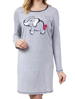 Dámská noční košilka 142 Šedá s potiskem - REGINA