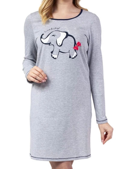 Dámská noční košilka 142 Šedá s potiskem - REGINA