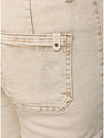 Jeansy damskie wide leg z wysokim stanem beżowe model 22155333 - FashionStreet