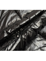 Černá vypasovaná zimní bunda s opaskem (L22-9869-1)
