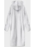 Světle šedý dlouhý vlněný přehoz přes oblečení typu alpaka s kapucí model 18059163 - MADE IN ITALY Světle šedý dlouhý vlněný přehoz přes oblečení typu alpaka s kapucí model 18059163 - MADE IN ITALY